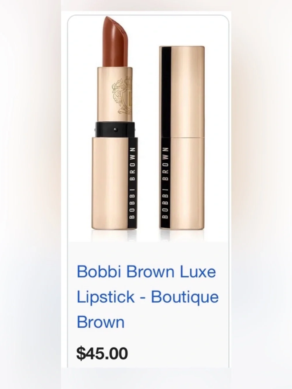 Bobbi Brown Luxe Lipstick 114 Brownstone, NIB